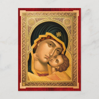 Postale Mère de Dieu Glykophilousa - Carte d'icône