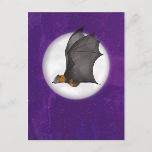 Postale Mère et bébé chauve-souris mignons dans une carte  (Devant)