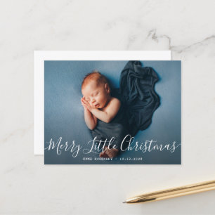 Postale MERRY PETITE CARTE faire-part de naissance DE NOËL