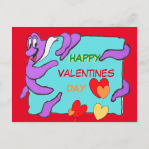 Postale Message Octopus Bonne Valentines Jour Carte postal