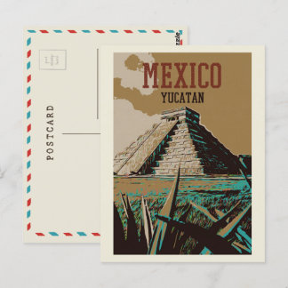 Postale Mexique, Chichén Itzá, Yucatán, ruines mayas Carte
