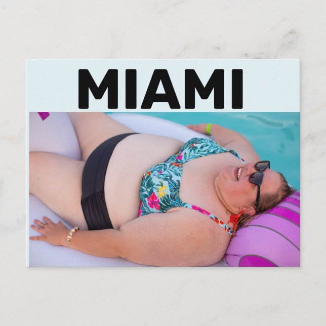 Postale MIAMI BBW BIG BIG BIKINI GIRLE SUR LA PLAGE Carte  (Devant)