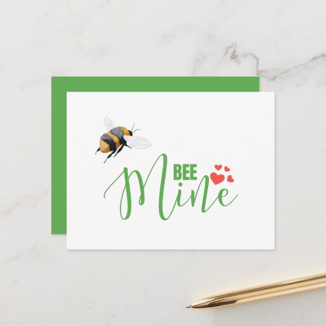 Postale Miel Bee Mine Drôle Carte Saint Valentin (Devant/Arrière en situation)