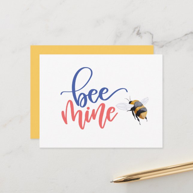Postale Miel Bee Mine Drôle Carte Saint Valentin (Devant/Arrière en situation)