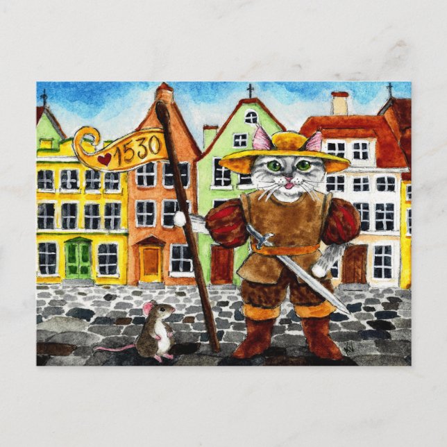 Postale Mignonne de chat Estonian Tallinn folklore carte p (Devant)