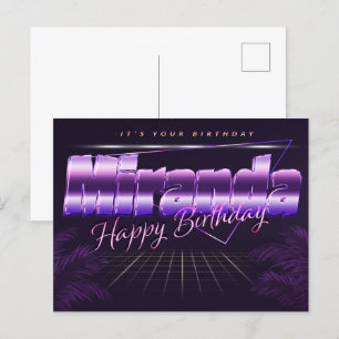 Postale Miranda Nom Prénom Anniversaire de la carte postal