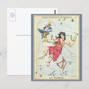 Postale Miroir d'Urania, Carte céleste d'astronomie vintag