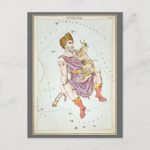 Postale Miroir d'Urania, Carte céleste d'astronomie vintag