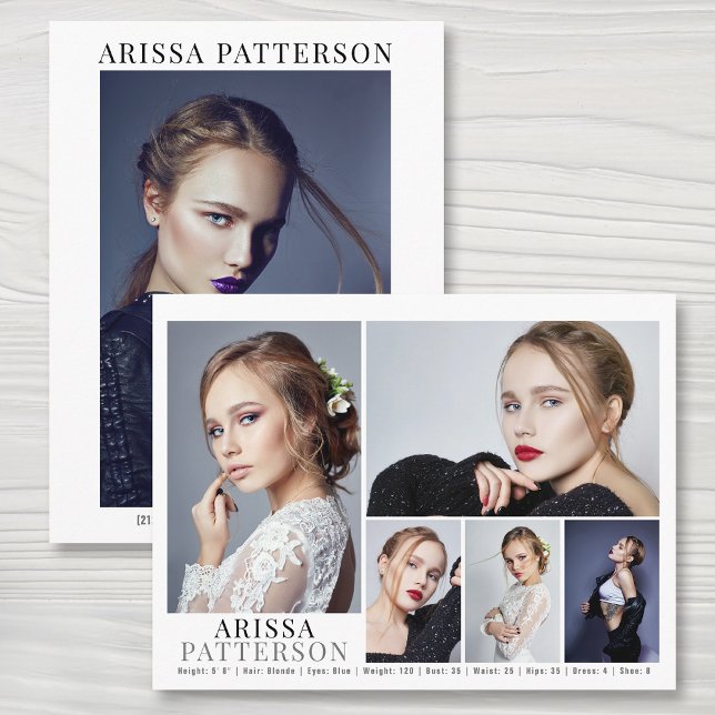 Postale Modèle Acteur Carte Comp 6 Photo double face (Créateur téléchargé)