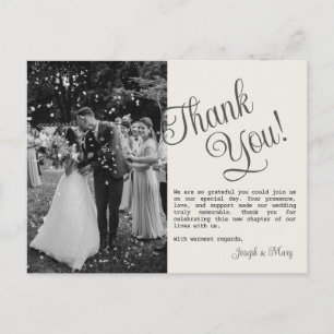 Postale Modèle de carte de remerciement de mariage personn