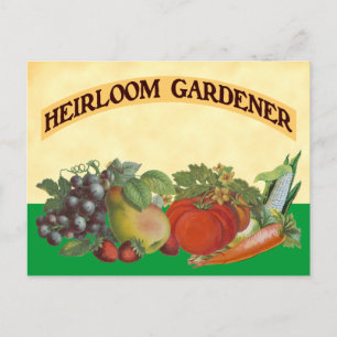Postale Modèle de la carte de recettes Heirloom Gardener