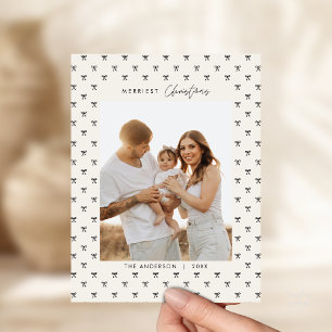 Postale Moderne carte de Noël avec motif de ruban noir pou