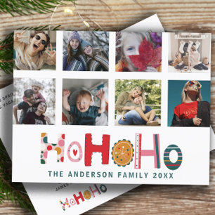 Postale Moderne carte de Noël Ho Ho Ho avec 8 photos