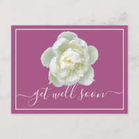 Moderne Carte Florale Botanique de Pivoine Blanche