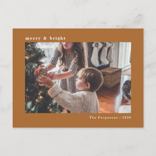 Postale Moderne minimaliste Brown Carte photo de Noël