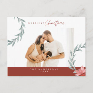 Postale Moderne Minimaliste, Joyeux Noël Famille  Carte