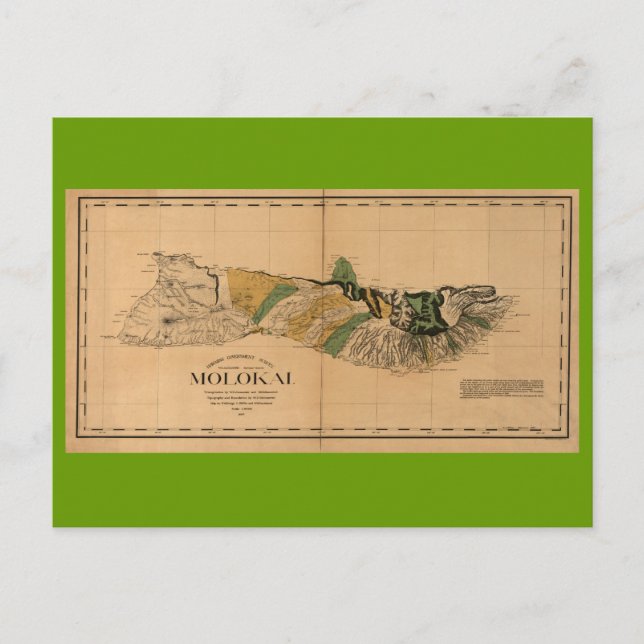 Postale Molokai, 1897, Carte Vintage Hawaii (Devant)