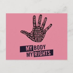 Postale Mon corps Mon choix Droits des femmes Carte postal