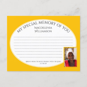 Postale MON SOUVENIR SPÉCIAL DE VOUS Carte Mémoire Partage