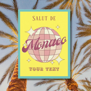 Postale Monaco Monte Carlo Retro Vintage jaune Carte posta