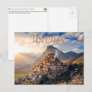 Postale Monastère de Key, vallée de Spiti, Inde Carte post