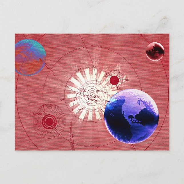 Postale Mondiaux avec carte de l'univers (Devant)
