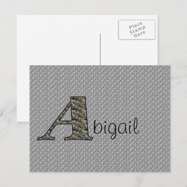 Postale Monogramme Nom Initial Une Hydrangée Florale Carte (Devant / Derrière)