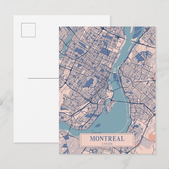 Postale Montréal Canada Carte de la ville venteuse Voyage (Devant / Derrière)