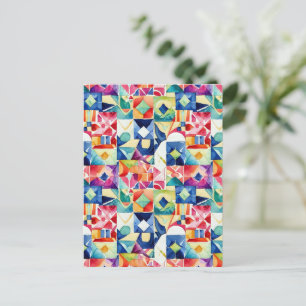 Postale motif numérique géométrique Abstrait 17 - Carte po