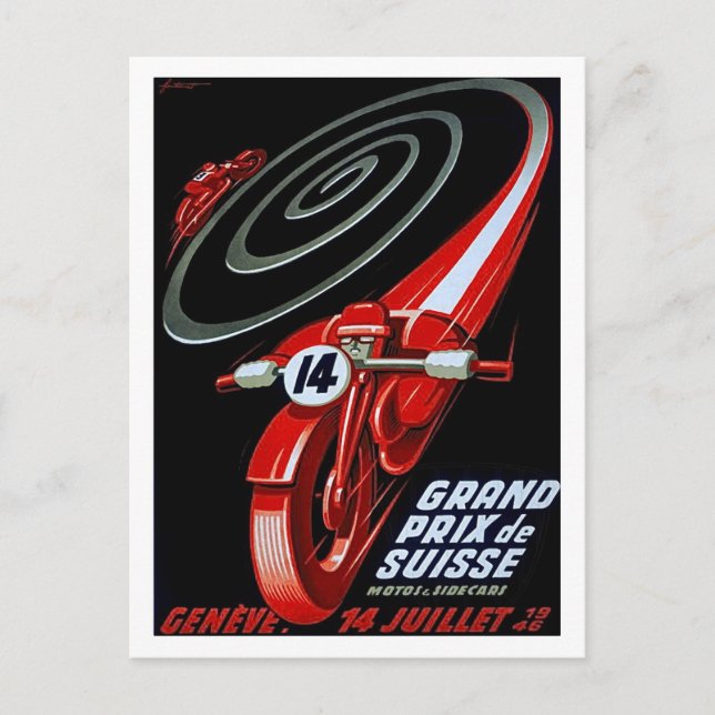 Postale Motocyclette de course à grande vitesse, carte pos (Devant)
