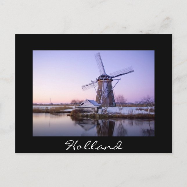 Postale Moulin à froid au lever du soleil, Hollande carte  (Devant)