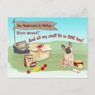 Postale Moving French Bulldog Chien Notre nouvelle carte p