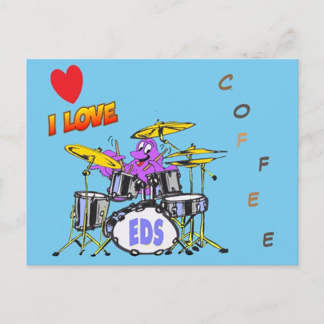 Postale Musique Octopus Cartographie Café Lover carte post (Devant)