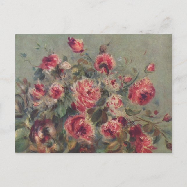 Postale Nature morte, Roses de Wargemont par Renoir Carte  (Devant)