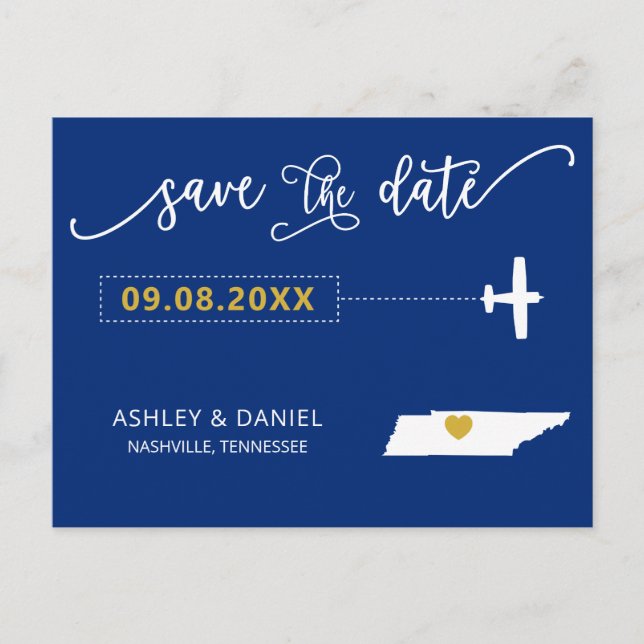 Postale Navy Tennessee Wedding Enregistrer la carte postal (Devant)