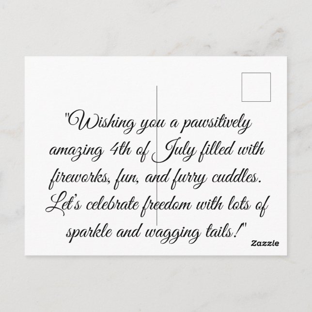Postale Né à Sparkle - jolie carte 4 juillet plat avec (Dos)
