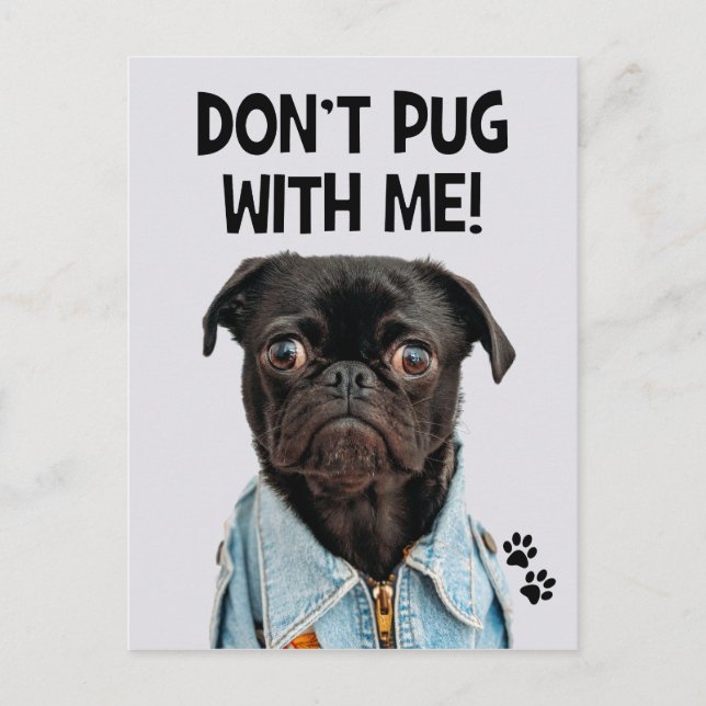 Postale Ne Carlin pas avec moi drôle Chien Pun Carte Posta (Devant)