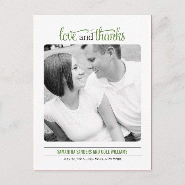 Postale Nettoyer le Carte de remerciements Mariage (Devant)