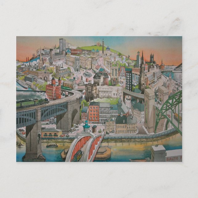 Postale Newcastle upon Tyne through the Years Carte postal (Devant)