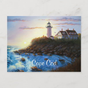 Postale Nobska Lighthouse Cape Cod MA Painting Carte posta