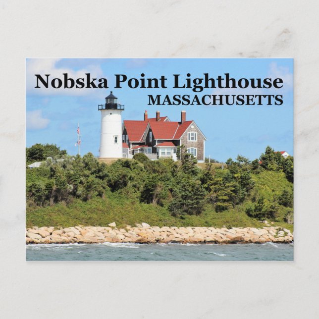 Postale Nobska Point Lighthouse, Massachusetts Carte Posta (Devant)