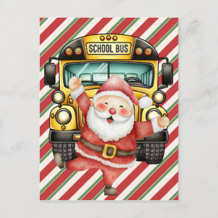 Postale Noël du bus scolaire pour la carte de voeux du con