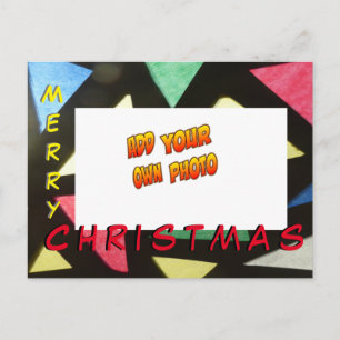 Postale Noël en verre teint AJOUTER VOTRE PHOTO Carte post