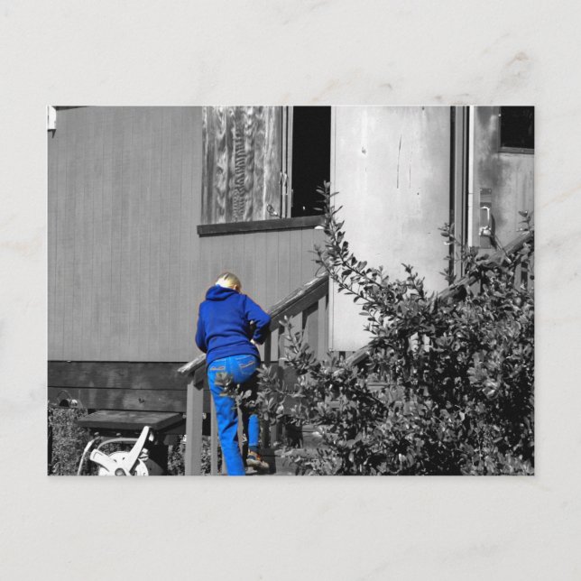 Postale Noir et blanc, avec une touche de couleur, carte p (Devant)