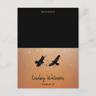 Postale Nom du client Carte de table imprimée Ravens Hallo