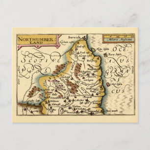 Postale Northumberland Comté Angleterre Ancien Carte Antiq