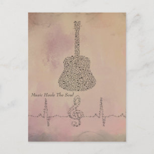 Postale Notes de guitare avec carte de note de battement c