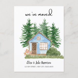Postale Nous avons déménagé Watercolor Nouvelle carte post