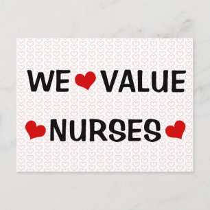 Postale Nous valorisons les coeurs des infirmières Carte p