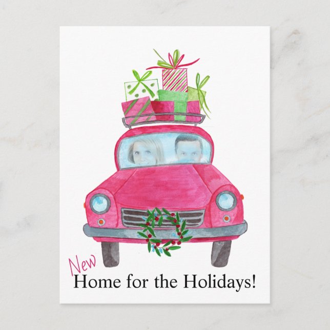 Postale Nouveau carte photo personnalisable Home (Devant)